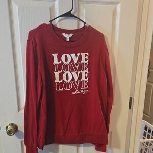 Time and Tru Deep Red Knit Top